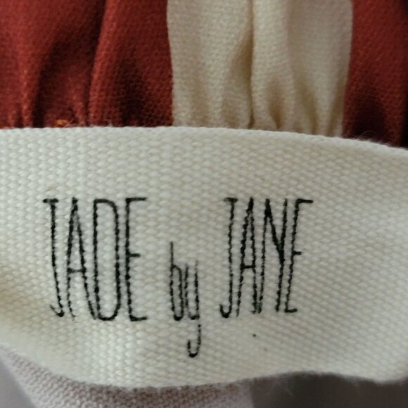 Jade By Jane Womens Pleated Skirt Sz 2X Knee Length Rust & Cream Vintage USA - Picture 3 of 8